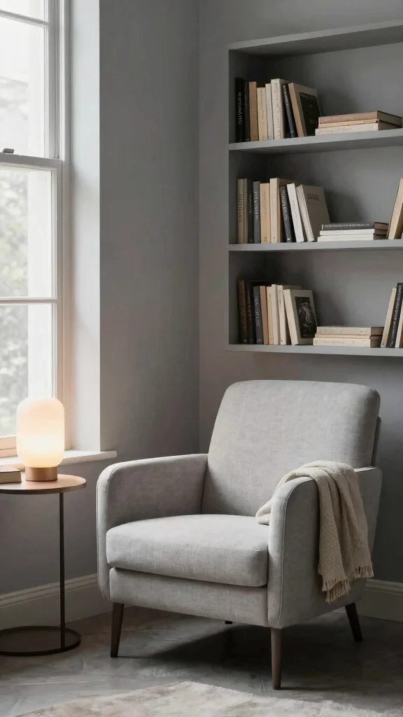 11 Reading Room Paint Colors That Feel Calm and Inviting - 6. Classic Soft Gray 1