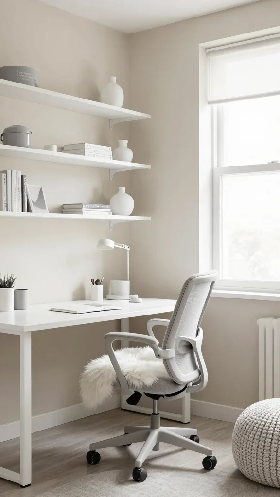 11 Serene Luxury Study Room Ideas for a Calm and Elegant Space - 1. Monochrome Magic 1