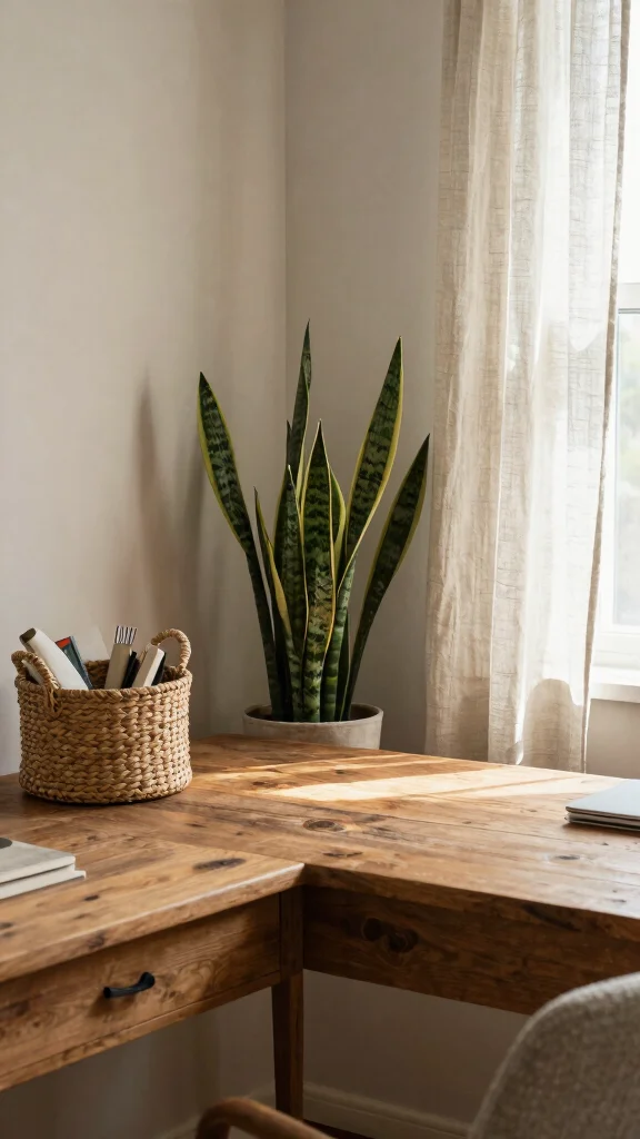 11 Serene Luxury Study Room Ideas for a Calm and Elegant Space - 2. Natural Elements 1