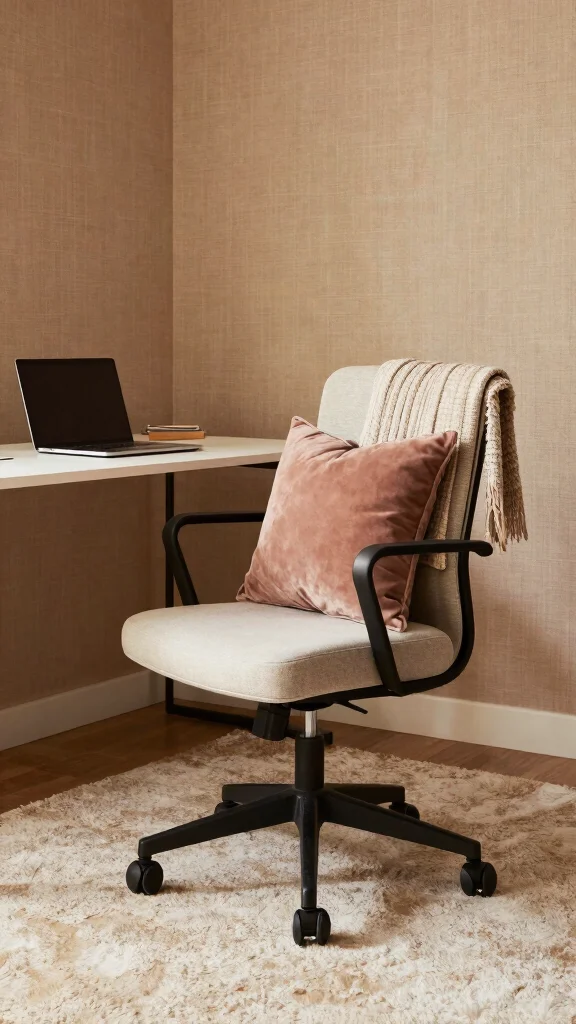 11 Serene Luxury Study Room Ideas for a Calm and Elegant Space - 5. Soft Textures 1