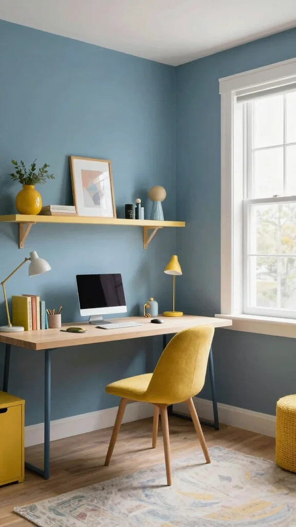 11 Serene Luxury Study Room Ideas for a Calm and Elegant Space - 7. Color Psychology 1