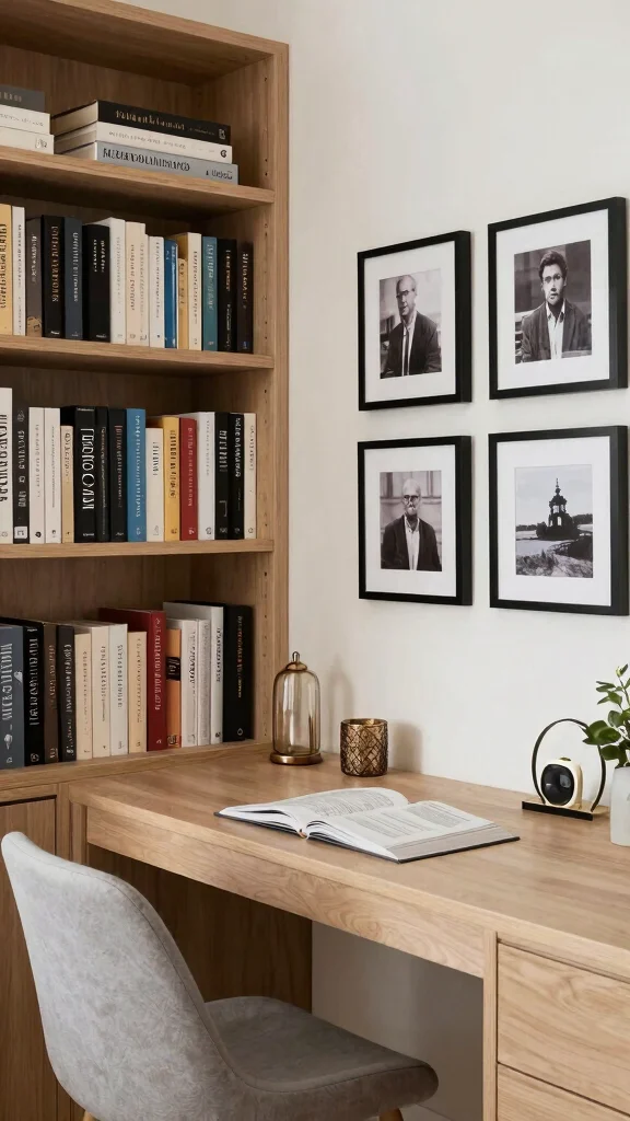 11 Serene Luxury Study Room Ideas for a Calm and Elegant Space - 8. Personalized Touches 1