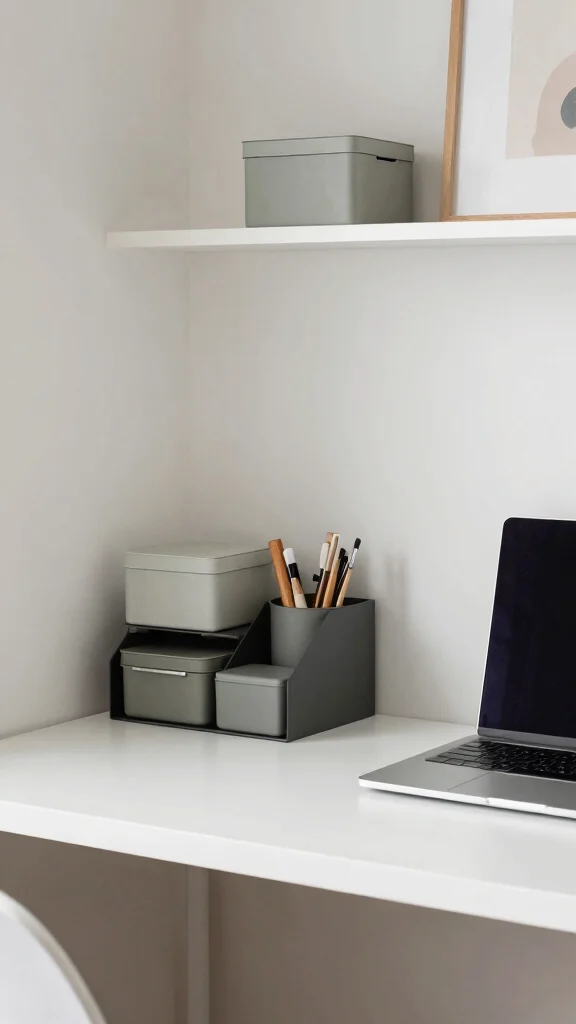 11 Serene Luxury Study Room Ideas for a Calm and Elegant Space - 9. Decluttered Desk Space 1