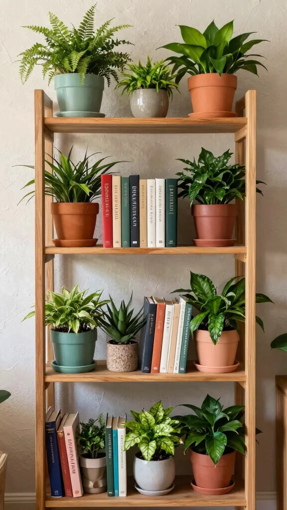 11 Study Room Bookshelf Ideas That Make Books the Focal Point - 1. Vertical Garden Bookshelf 1