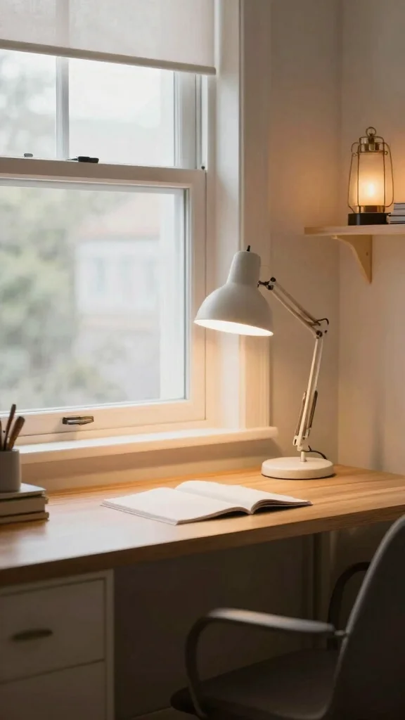 11 Study Room Setup Ideas for a More Focused and Productive Day - 7. Optimize Lighting 1