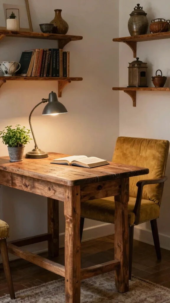 11 Study Room Table Ideas for Every Style From Minimal to Bold - 2. Rustic Charm: Wooden Farmhouse Tables 1