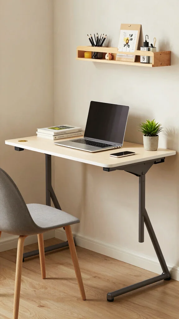 11 Study Room Table Ideas for Every Style From Minimal to Bold - 6. Compact Solutions: Foldable Tables 1