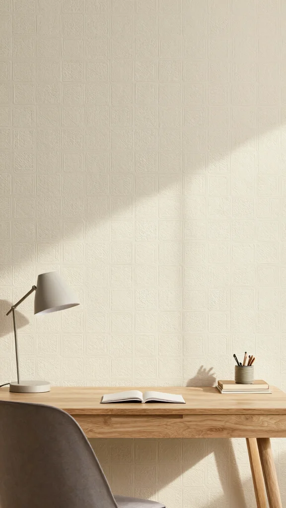 11 Study Room Wallpaper Ideas From Subtle Textures to Bold Prints - 11. Eco-Friendly Raised Relief Patterns 1