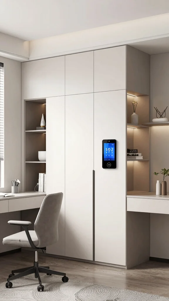 11 Study Room Wardrobe Design Ideas That Hide Storage Beautifully - 10. Wardrobes with Integrated Technology 1