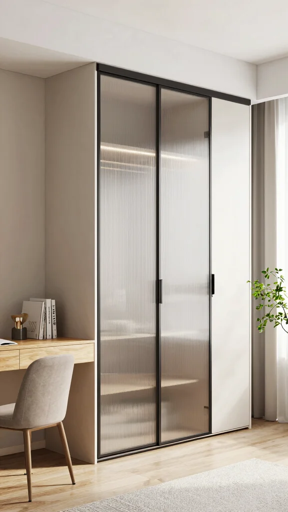 11 Study Room Wardrobe Design Ideas That Hide Storage Beautifully - 6. Minimalist Wardrobes with Sliding Doors 1