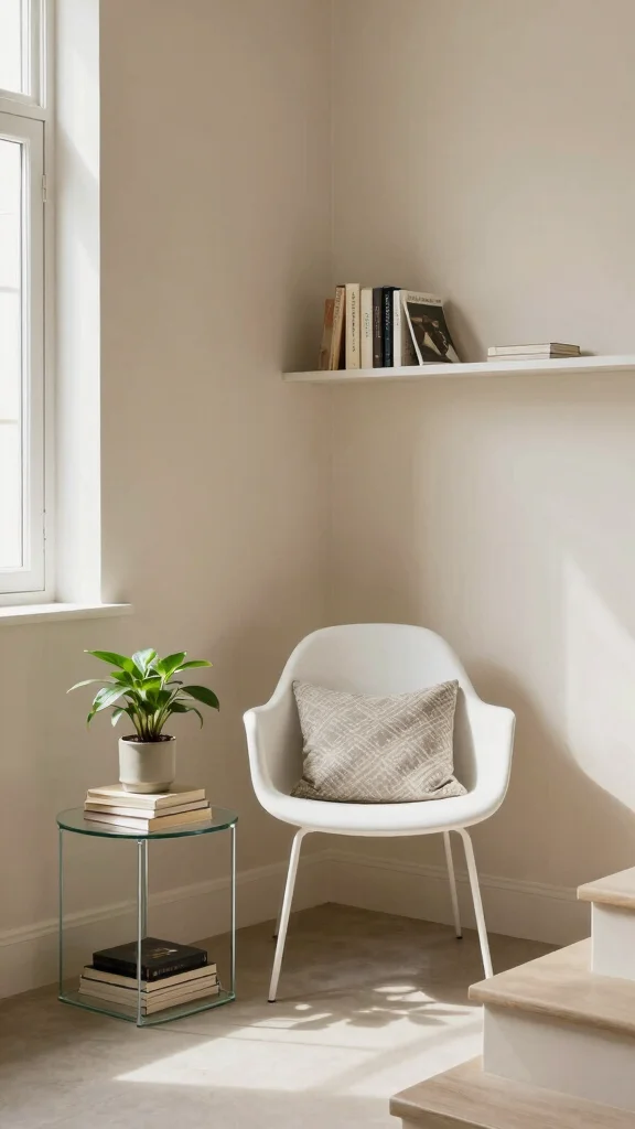 11 Under Stairs Reading Room Ideas That Turn Dead Space Into Magic - 1. The Minimalist Retreat 1