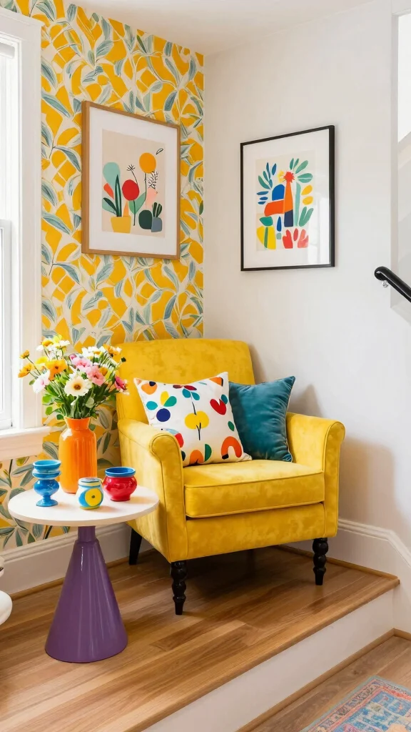 11 Under Stairs Reading Room Ideas That Turn Dead Space Into Magic - 4. Bright and Cheerful 1