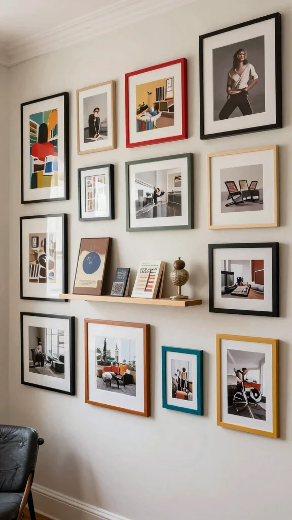 12 Home Library Reading Room Ideas for a Dreamy Book Lover Space - 6. Create a Personal Gallery Wall 1