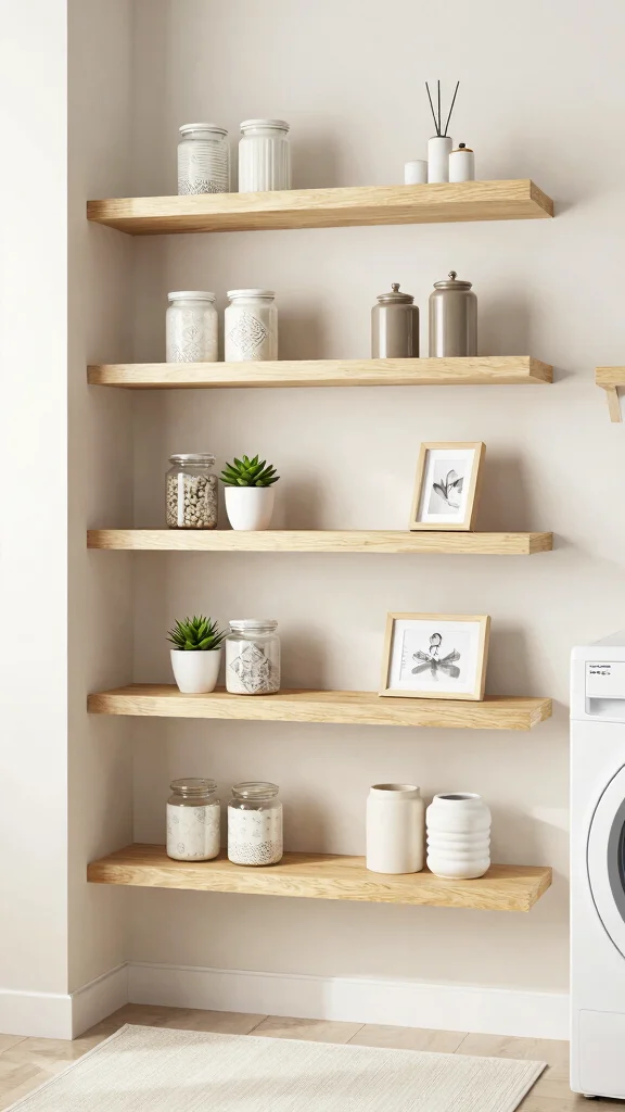 12 IKEA Laundry Room Ideas That Are Smart, Stylish, and Affordable - 1. Functional Floating Shelves 1
