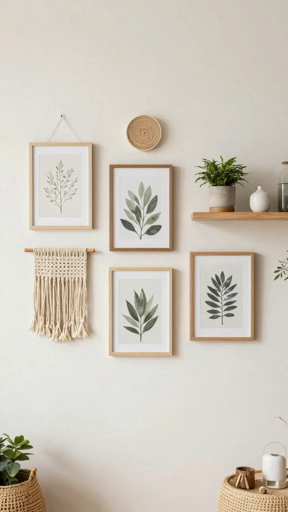 12 Japandi Reading Room Ideas for a Calm and Minimal Book Space - 11. Thoughtful Wall Decor 1