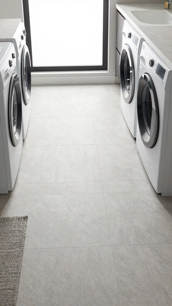 12 Laundry Room Floor Tile Ideas From Classic to Bold - 10. Modern Porcelain Tiles 1
