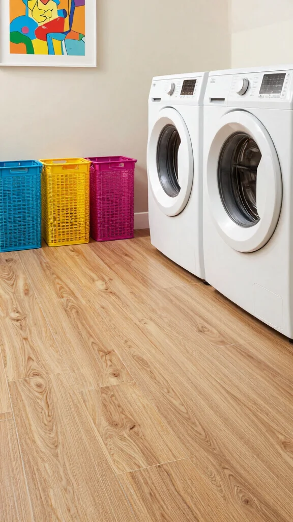 12 Laundry Room Floor Tile Ideas From Classic to Bold - 12. Textured Vinyl Tiles 1