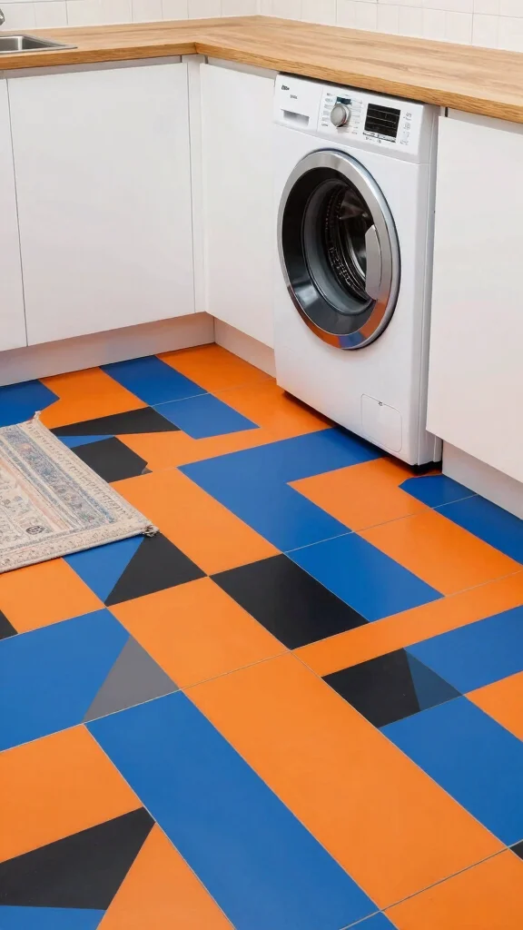 12 Laundry Room Floor Tile Ideas From Classic to Bold - 7. Bold Geometric Patterns 1