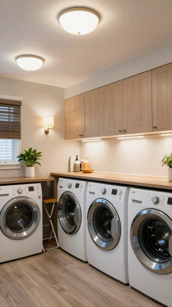 12 Laundry Room Light Fixture Ideas That Brighten Up Every Load - 11. Layered Lighting Approach 1