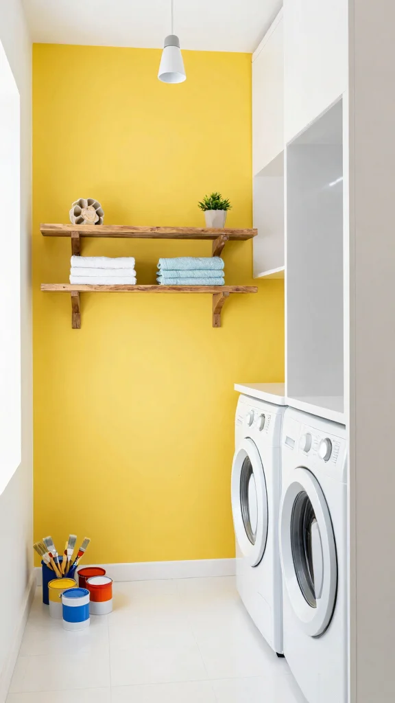 12 Laundry Room Makeover Ideas on a Budget With Big Visual Impact - 1. Color Pop with Paint 1