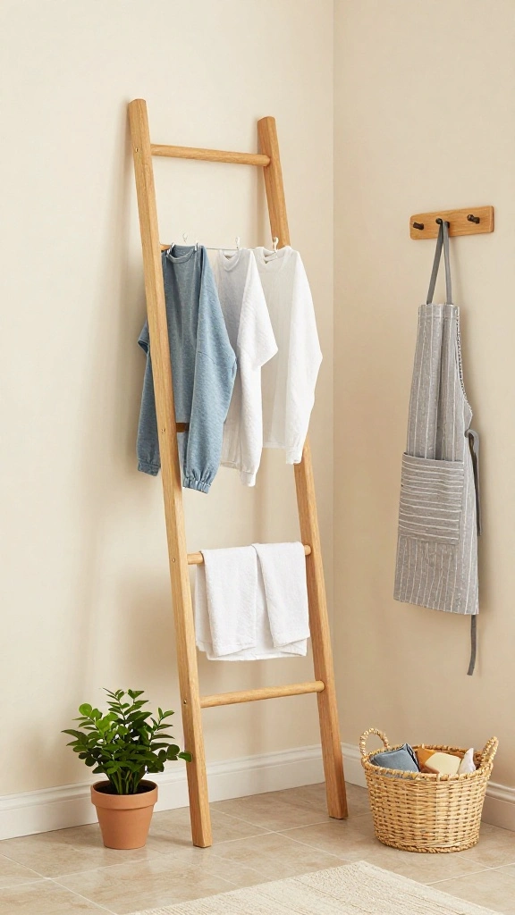 12 Laundry Room Makeover Ideas on a Budget With Big Visual Impact - 4. A Charming Drying Rack 1