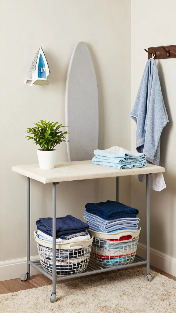 12 Laundry Room Makeover Ideas on a Budget With Big Visual Impact - 7. Functional Folding Station 1