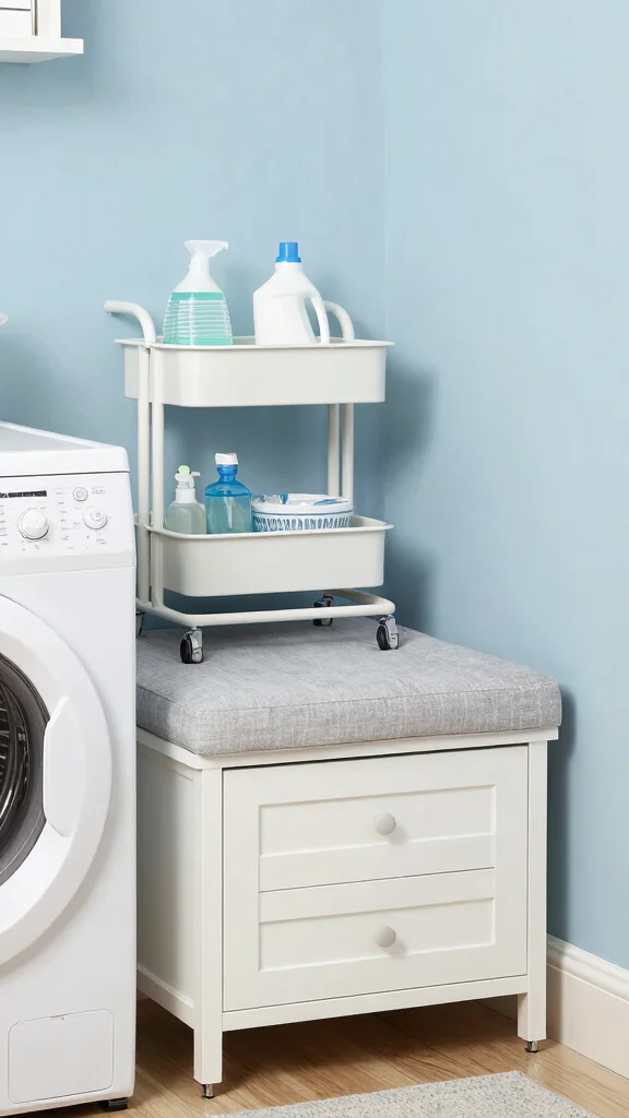 12 Laundry Room Shelving Ideas for an Organized, Streamlined Look - 3. Multi-Functional Furniture 1