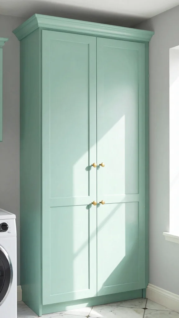 12 Laundry Room Upper Cabinet Ideas That Use Every Inch of Wall Space - 11. Decorative Cabinet Hardware 1