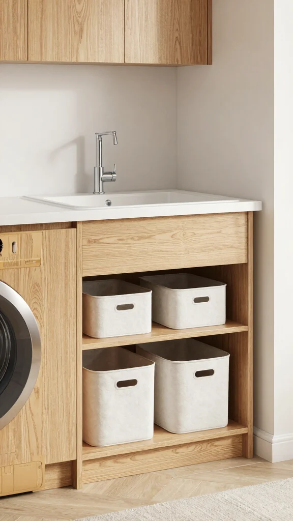 12 Laundry Room Utility Sink Ideas for a Hardworking, Stylish Space - 11. Attractive Accessories: Sinks with Built-In Storage 1