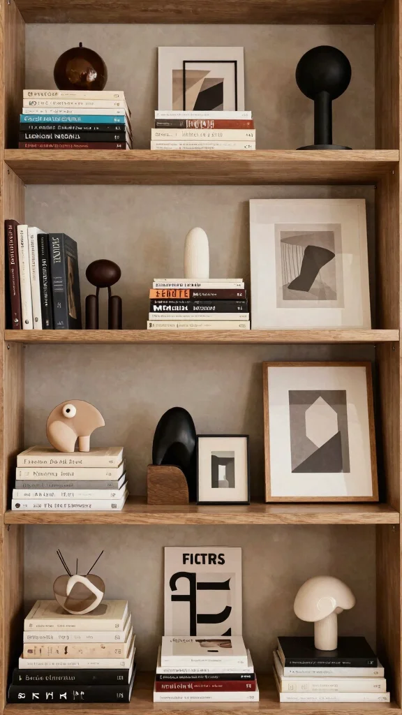 12 Reading Room Bookshelf Concepts That Store and Style at Once - 4. Artistic Arrangements 1