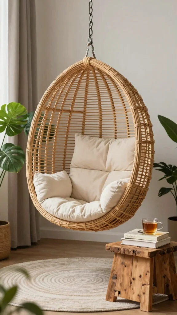 12 Reading Room Chair Ideas: From Cozy Armchairs to Hanging Bowls - 3. Hanging Egg Chairs 1