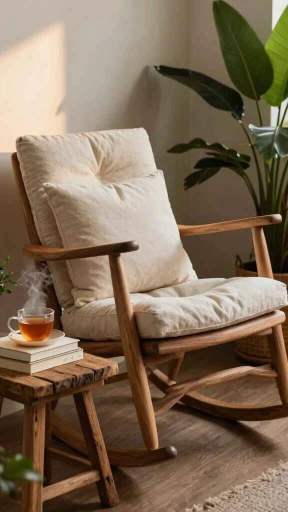 12 Reading Room Chair Ideas: From Cozy Armchairs to Hanging Bowls - 9. Eco-Conscious Rocking Chairs 1