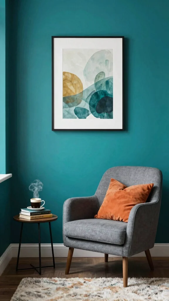 12 Reading Room Setup Ideas for a More Focused and Relaxing Space - 10. Colorful Accent Walls 1