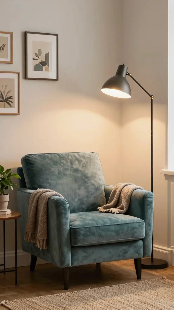 12 Reading Room Setup Ideas for a More Focused and Relaxing Space - 2. A Soft, Comfy Armchair 1