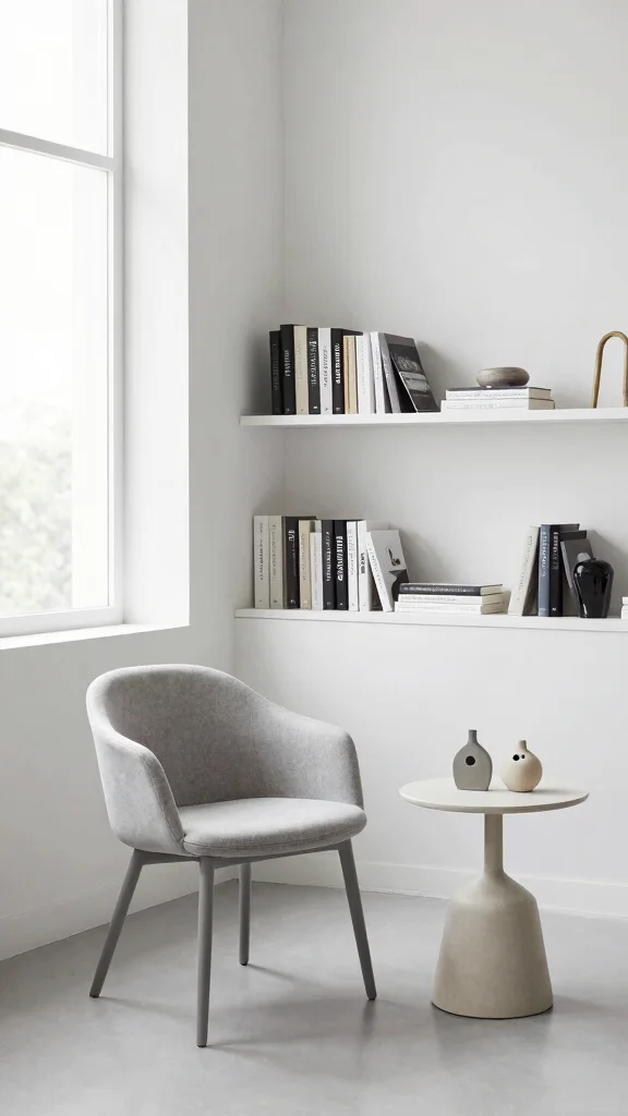 12 Reading Room Setup Ideas for a More Focused and Relaxing Space - 5. A Minimalistic Loft Setup 1