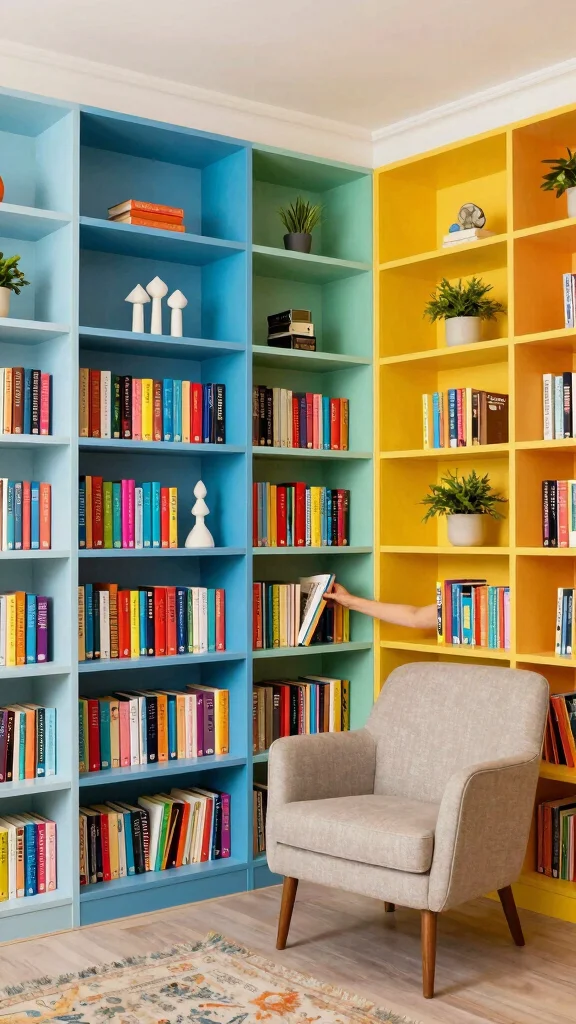 12 Reading Room Trends in 2026 for a Smarter, More Stylish Space - 8. Colorful Book Collections 1