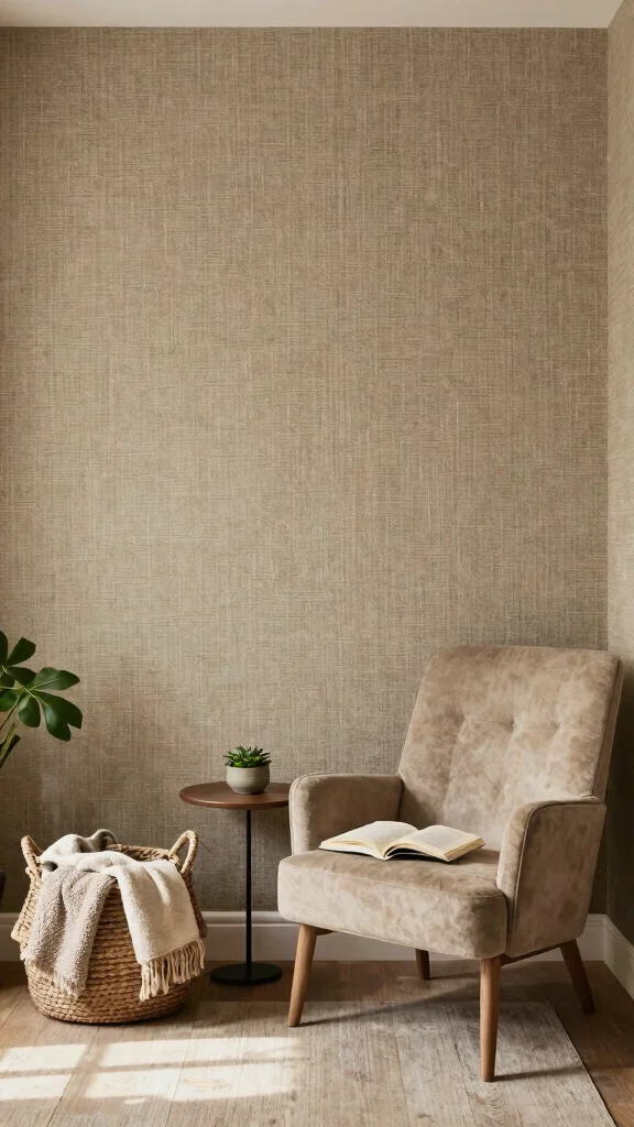 12 Reading Room Wallpaper Ideas That Add Depth and Character - 5. Textured Grasscloth 1