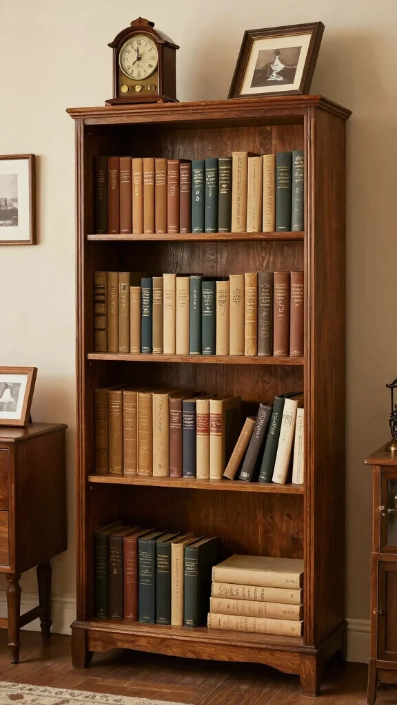 12 Study Room Bookshelf Ideas for an Organized and Stylish Space - 11. Vintage Bookshelves for Timeless Charm 1