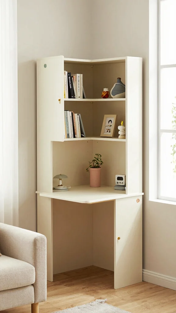 12 Study Room Cabinet Design Ideas for Smart, Built-In Storage - 2. Corner Study Cabinet 1