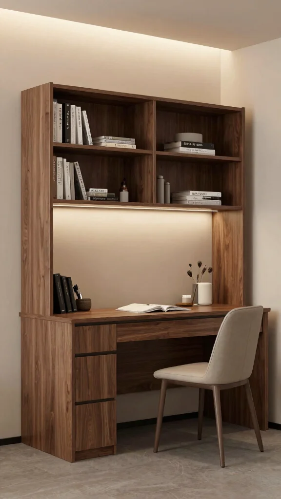 12 Study Room Cabinet Design Ideas for Smart, Built-In Storage - 3. Multi-Functional Cabinet with Desk 1
