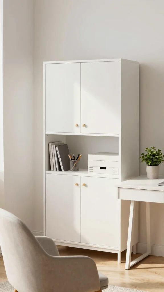 12 Study Room Cabinet Design Ideas for Smart, Built-In Storage - 9. Minimalist Cabinet Designs 1