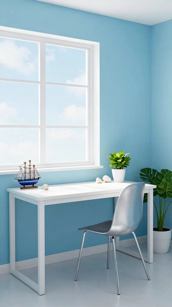 12 Study Room Color Ideas That Balance Energy and Calm - 2. Breezy Sky Blue 1