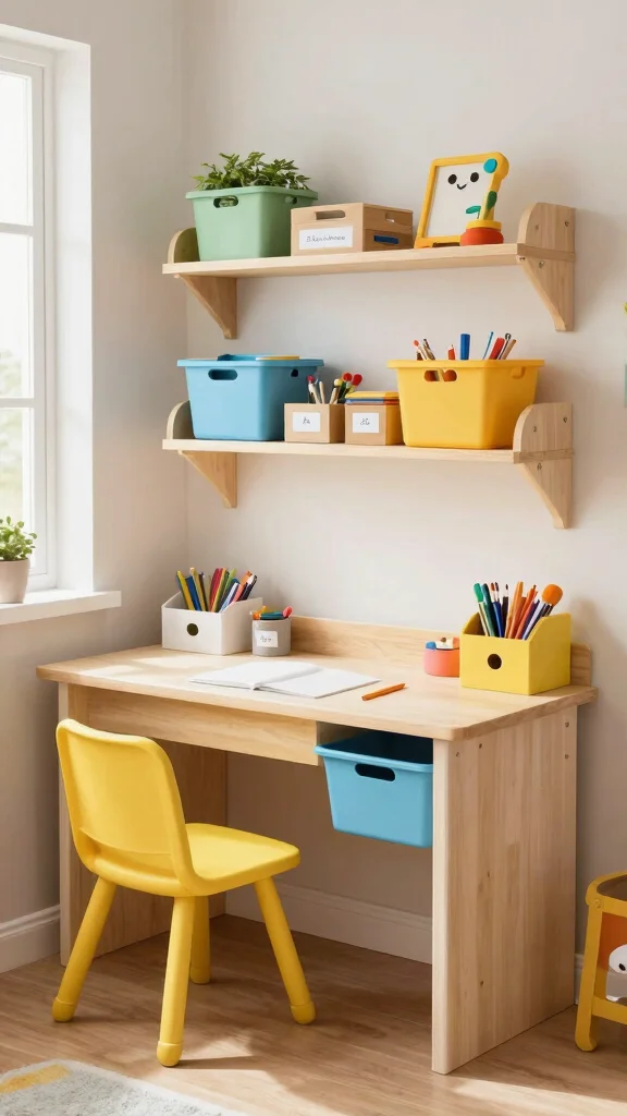 12 Study Room Design Ideas for Kids That Grow With Them - 10. Organized and Functional Storage Solutions 1