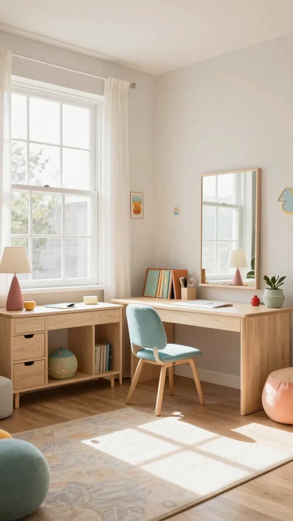 12 Study Room Design Ideas for Kids That Grow With Them - 12. Light and Bright Spaces 1