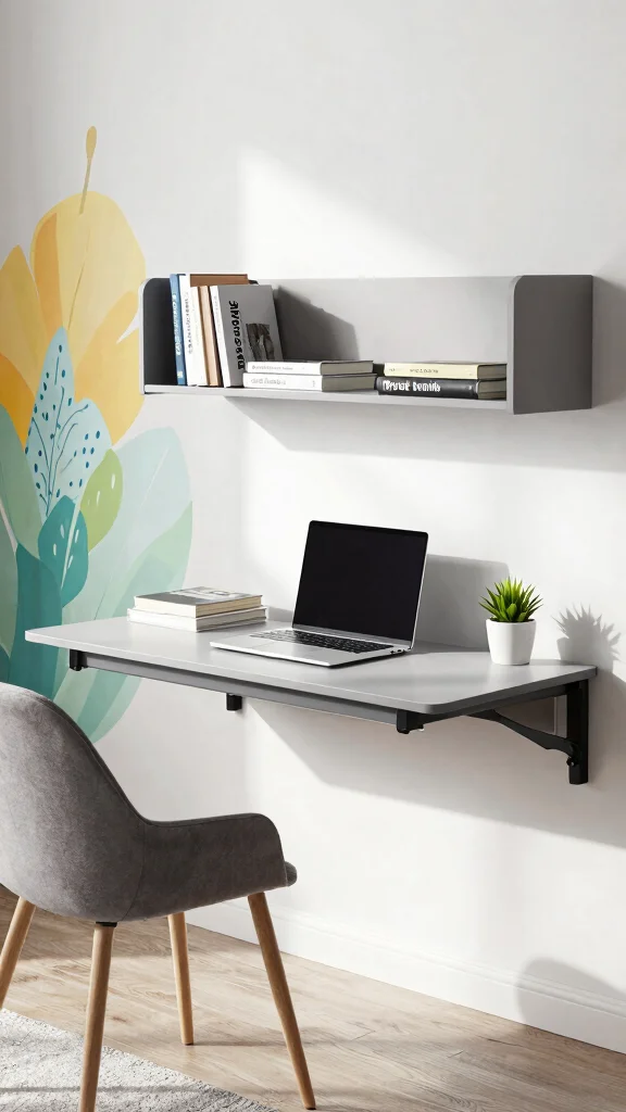 12 Study Room Furniture Ideas to Build a More Productive Space - 11. Wall-mounted Desks 1