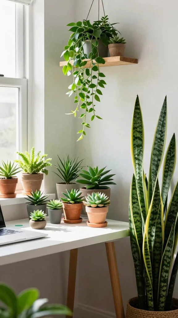 12 Study Room Makeover Ideas on a Budget That Feel High-End - 6. Greenery and Natural Elements 1