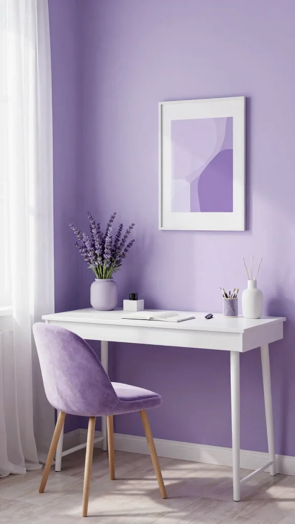 12 Study Room Paint Colors That Keep You Focused and Calm - 4. Tranquil Lavender 1