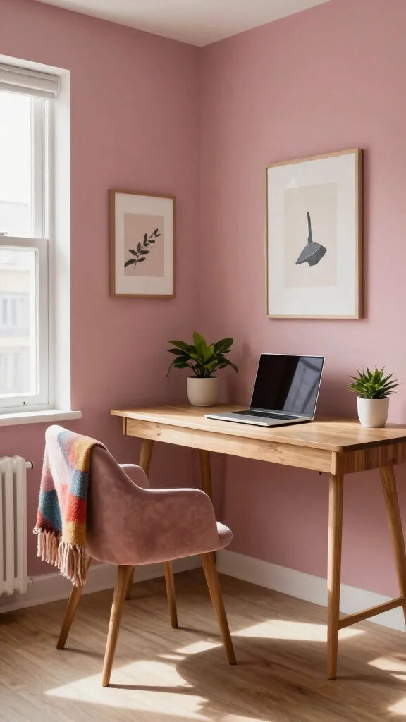 12 Study Room Paint Colors That Keep You Focused and Calm - 7. Dusty Rose 1