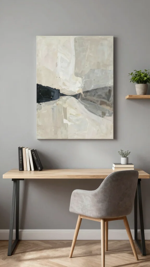 12 Study Room Wall Painting Ideas From Motivational to Minimal - 4. Minimalist Wall Paintings 1