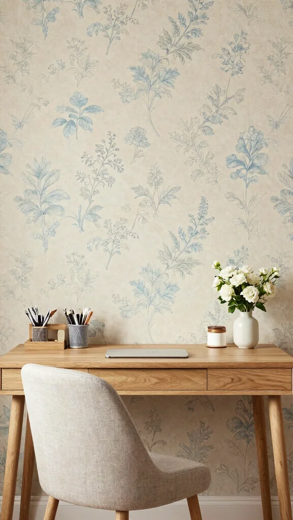 12 Study Room Wallpaper Ideas That Add Character Without Distraction - 10. Subdued Vintage Patterns 1